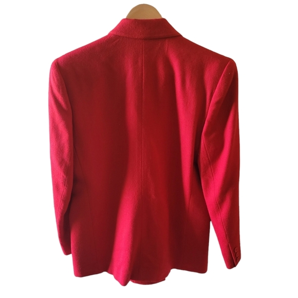 Evan Picone Red Wool Blazer Double Breasted Union Made in USA Size 8 Petite Vtg - Picture 2 of 8